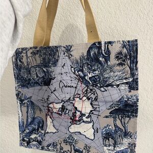 Dior Blue Toile World Map Star Tote Bag (GWP)